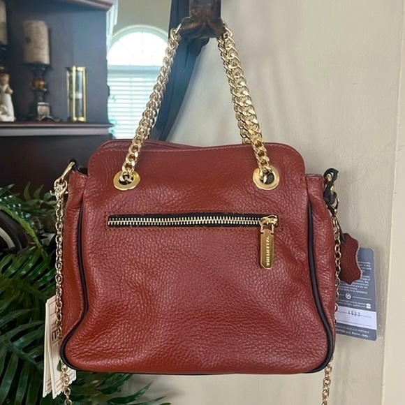 Brand New Valentina Genuine Leather Chain Convertible Handbag Crossbody Purse - Picture 5 of 16